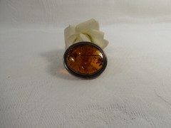 Large Vintage 925 Sterling Silver Baltic Amber Brooch 4cms Statement Brooch