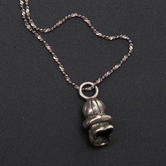 Sterling Silver Rope Chain Necklace Figure Pendant 30in
