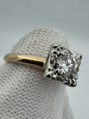Original Vintage Antique 14k Gold Diamond Engagement Promise Estate Ring