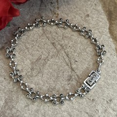 48. Vintage Delicate925 Sterling silver Marcasite Bracelet 7 1/4″, 11.7g