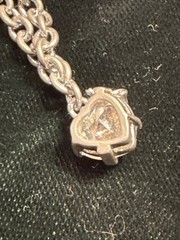 Vintage Bracelet SIGNED JUICY COUTURE Silver tone Chain Crystal Heart Charm 8”