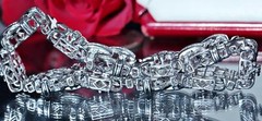14k 585 white gold bracelet 5.50ct diamond 8.5″ vintage handmade 44.7gr C-62