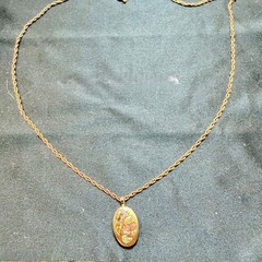 Vintage PPC 14K Gold Filled Floral Locket Necklace 1/20 12K GF Rope Chain 18″