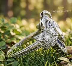 3.50CT Heart Lab Created Diamond Vintage Art Deco Engagement Ring 14K Gold Over