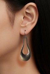 Oversized Sculptural Brass Teardrop Earrings Statement Drip Dangle Huge Vintage