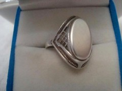 Vintage 925 Sterling Silver Signet Ring Star Hallmark Oval Top Filigree Size 7.5
