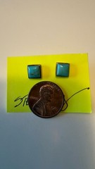 Vintage Sterling Silver 925 Turquoise Earrings / Post Stud / Petite Statement