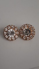 Vintage Fauceted glass Stone & Multi Stone Round Glamorous Earrings. Gold Tone