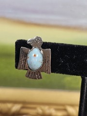 Vintage Silvertone Faux Turqouise Thunderbird Southwestern Style Screwback…
