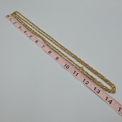 Vintage Monet Goldtone Diamond Cut Twisted Cable Link Necklace 54″ Classic EUC