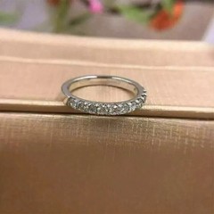 1.25Ct Round Cut Lab Created Diamond Half Eternity Engagement 925 Silver Band