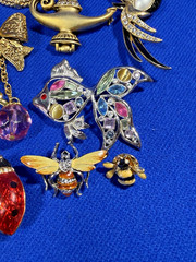 34 80s 90s Brooches Unsigned & Signed Krementz Avon KJL PS Co Batya Roman JJ AJC
