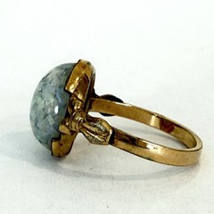 Vintage C&C Clark Coombs 10k Gold Filled Victorian Style Ring Faux Opal Size 5.5