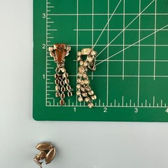 Vintage Rhinestone Earrings Lot Art Deco Style Dangle Climber Some Signed