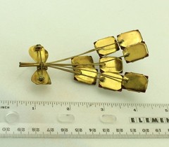 Vintage 1930s Trembler 8 Stemmed Art Glass Bouquet Pin; Disaster Relief