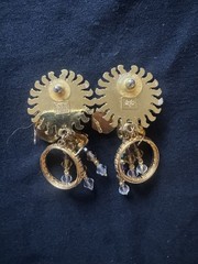 Vintage Lunch At The Ritz LATR Summer Sun Statement Pierced Drop Earrings