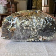 Vtg Craft Jewelry Lot Over 5 LBS Repurpose Beads Gemstones Harvest AB 6/26 CL