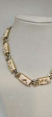 Vintage Coro Parure Set Cream & Gold Confetti Thermoset Lucite Jewelry