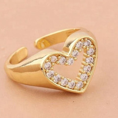 0.24TCW Round Cut White Moissanite Heart Shaped Band Ring In 10K Yellow Gold FN