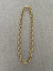 Nolan Miller Glamour Collection Gold And Rhinestone Toggle Clasp Necklace 19”