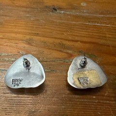 Vintage Large Chunky Sterling Silver Post Earrings Dulce 925 Mexico 18 Grams