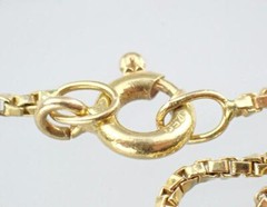Pretty Vintage 24” Solid 18K Yellow Gold 1mm Square Belcher Chain Necklace 4.7g