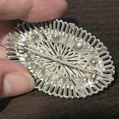 7 OLD ANTIQUE VICTORIAN MIXED METALS RHINESTONE FILIGREE PINS BROOCH