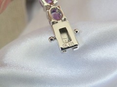 Vintage Sterling Silver 925 Heated African Amethyst Tennis Bracelet 7.5″