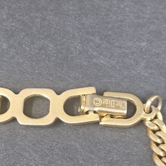 Vintage Christian Dior Rectangle Purple Rhinestone Crystal Gold-plated Necklace