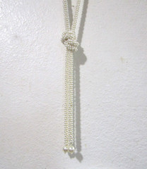 Faux Pearl Woven Flapper Necklace or Belt 10mm*62 inch