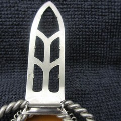 Vintage Dress Clip Faux Stone Bold Statement Twisted Silver Tone Open Work