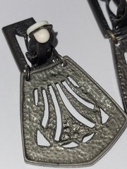 Vintage Art Deco Style Bronze Tone Clear Rhinestone Dangle Drop Clip-On Earrings