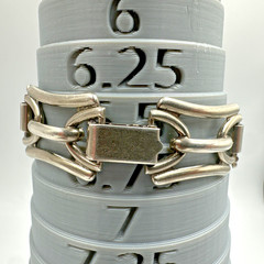 Vtg Harry S Bick Bracelet Chain MCM Sterling Silver Geometric Rectangular Link