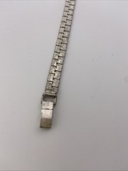 Tennis Chain Necklace 18″ Silver Tone Long Chain Wide Unisex