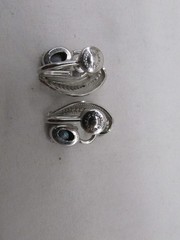 Sorrento Sterling Silver Hematite Spun Metal Stud Screw Back Earrings .75″ #851