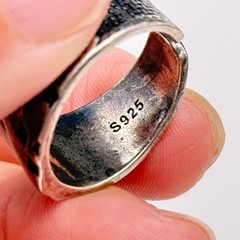 Vintage Royal Flush Poker Sterling Silver Ring Adjustable Size 8.5