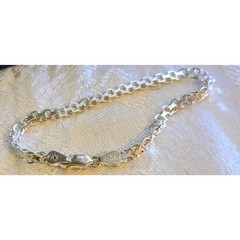 Vintage FAS Italy 925 Sterling Silver Double Link Chain Bracelet 7″ 4g