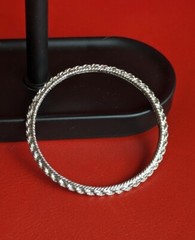 Vintage TRIFARI Silver Tone Braided Twist Thin Bangle Bracelet