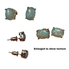 Vintage Man-made Opal Studs with Blue Gift Box
