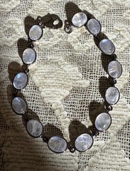 Vintage Rainbow Moonstone Sterling Bracelet 7 Inches