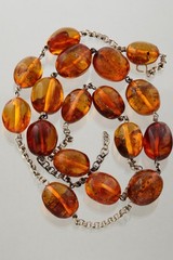 ANTIQUE Vintage Genuine Insect Beads BALTIC AMBER Chain Necklace 74.2g 260312-1