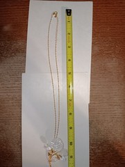 DK 925 Gold-Tone And White Flower Necklace/Brooch