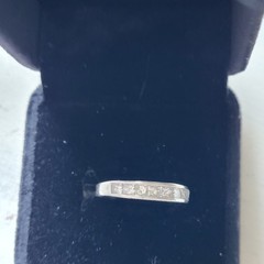 Vintage 1950 era Ring Platinum Band 10 Princess Cut Diamonds