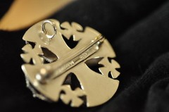 Stunning Bethlehem 935 Silver Cross Pendant Brooch – Ornate Handcrafted Design