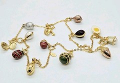 Joan Rivers Faberge Egg Necklace Collection 13 Different Vintage Charms 29 in