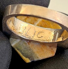 Vintage 925 Sterling Silver Brutalist Ring Raw Tiger Eye Modernist Statement