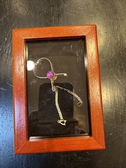 VTG Gold Tone Opera Gloves Holder/Clip with Pink Lucite Gem/ Ideal For Scarf…50s