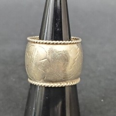 4 Sterling Silver Rings Modernist & Wide Free Form Rings Size 7-7.5