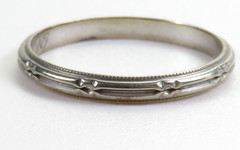 Antique Art Deco Wedding Band 14K White Gold Ring Size 6 UK-L1/2 2.21MM Width