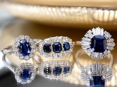 1.94Ct Basaltic Sapphire and 1.07Ct Diamond Platinum Ballerina Ring Circa 1970